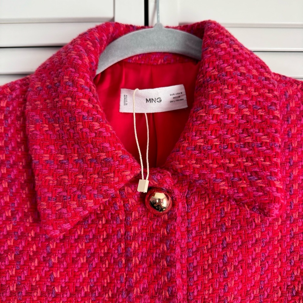 Mango Red Textured Jacket - Picture 5 of 10
